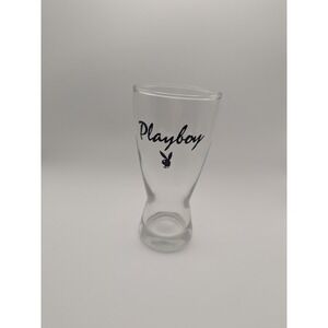 7" Playboy Bunny Dark‎ Blue Logo Tall Beer Glass Bar Drinkware Advertising
